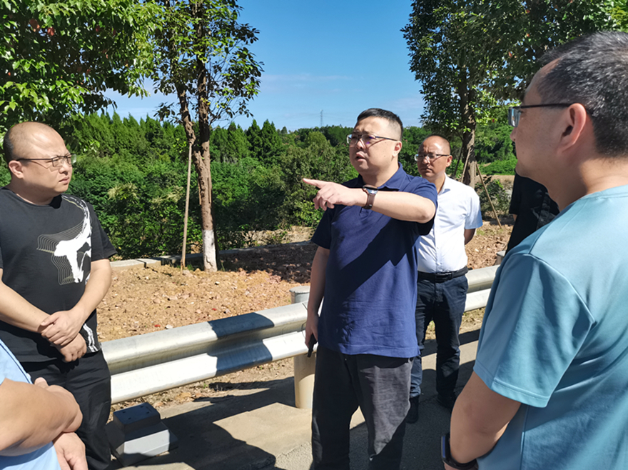 圖3：集團(tuán)黨委委員、副總經(jīng)理倪丹督導(dǎo)二環(huán)路沿線景觀提質(zhì)工程施工安全